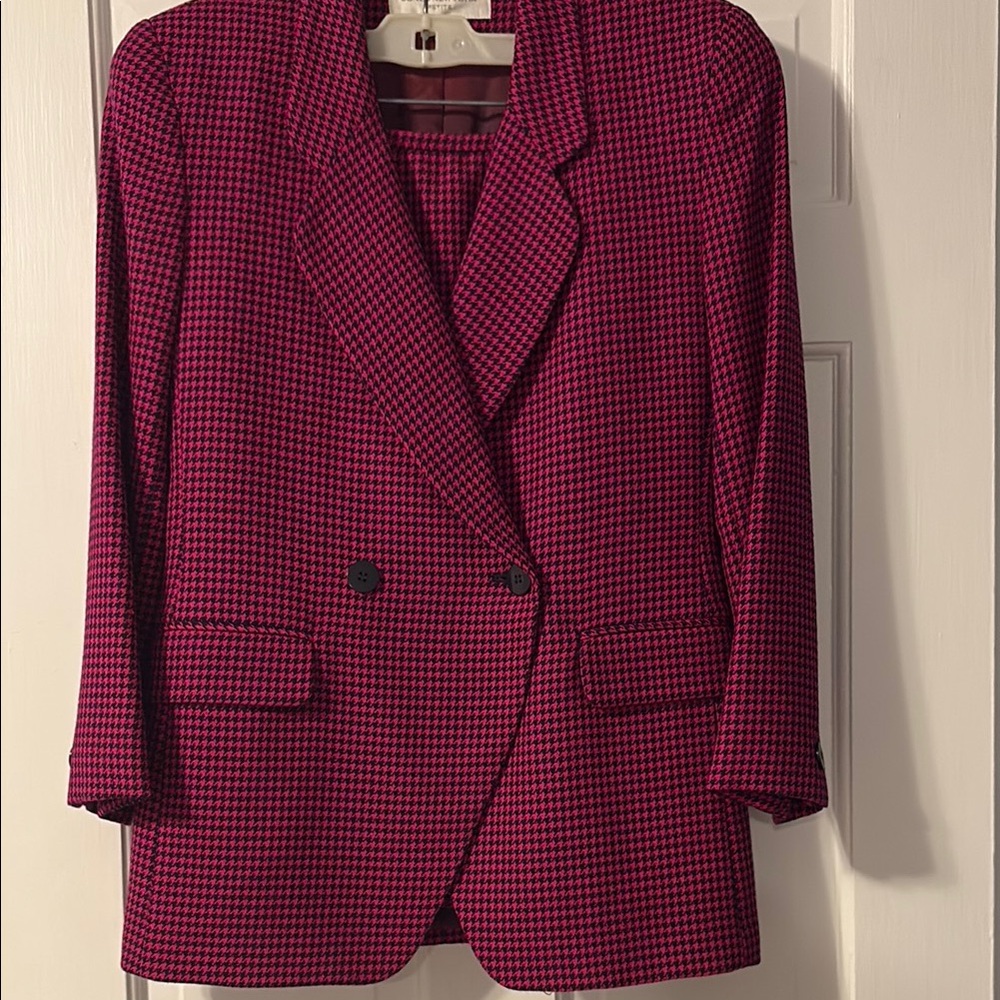 Jones New York Pink and Black Blazer and skirt